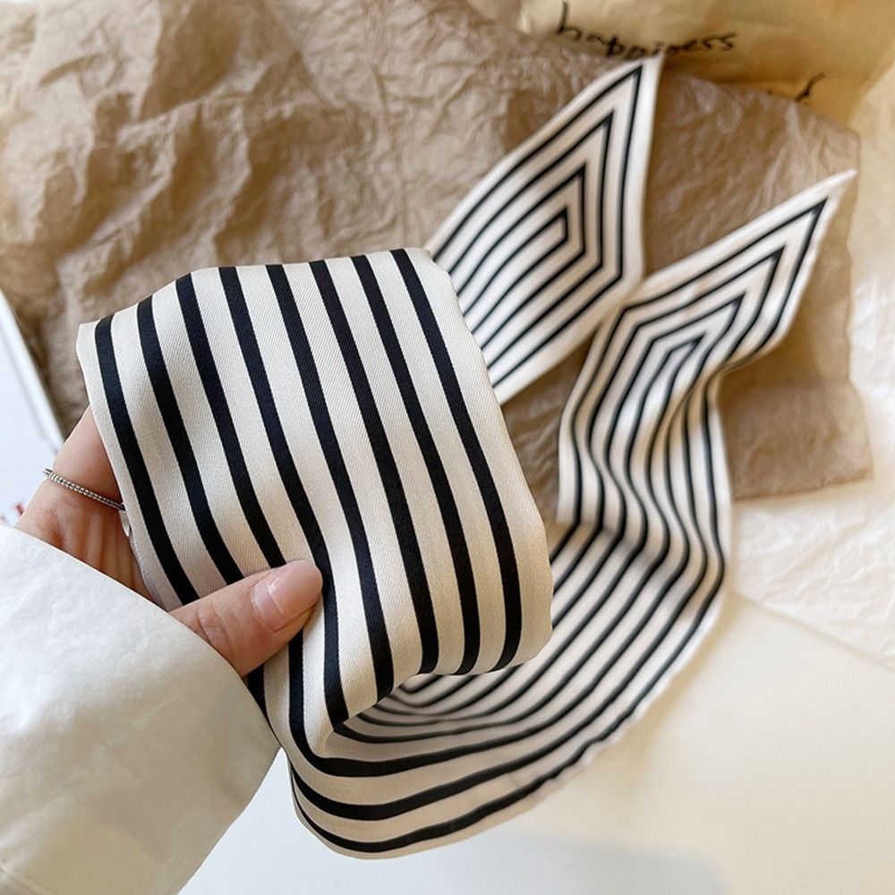 Silk Tie Striped - Elegant Stripe French Tie Female Shawl