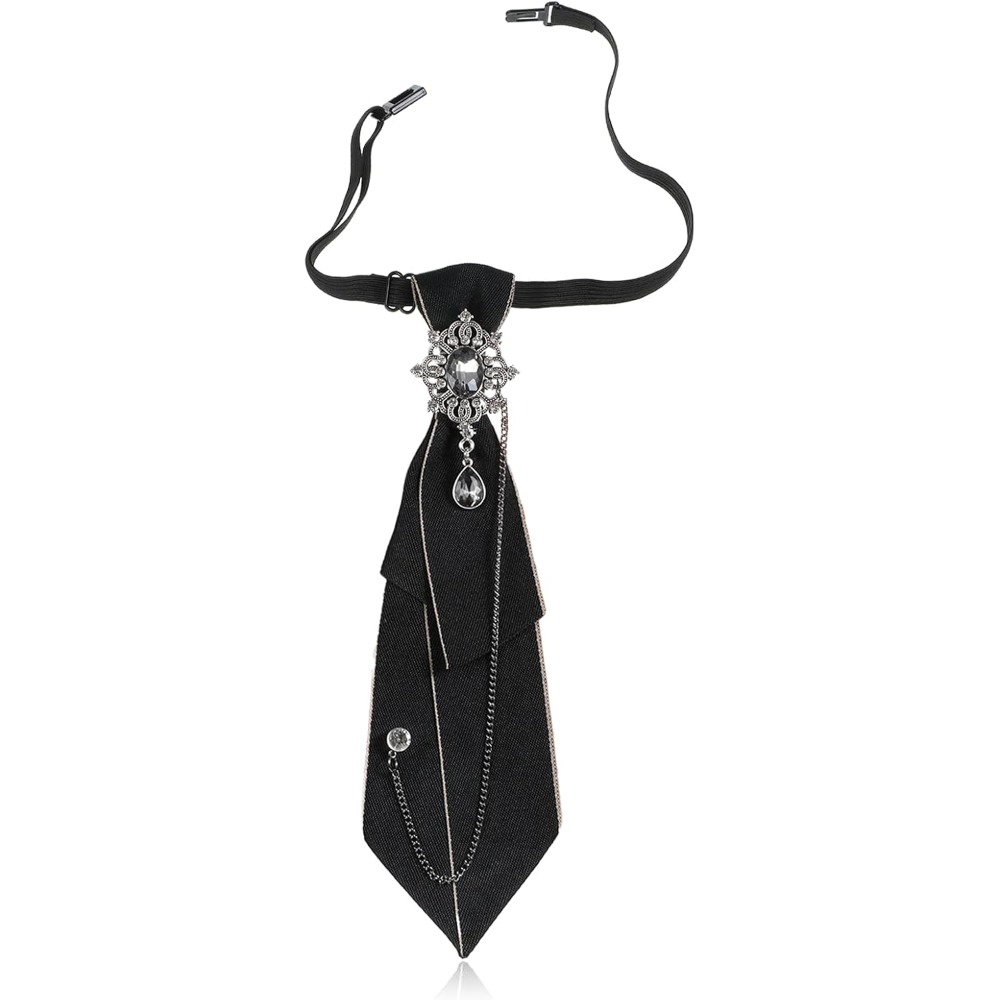 Bow Tie Pre Tied - Rhinestone Bow Ties: Pre-Tied Adjustable Black
