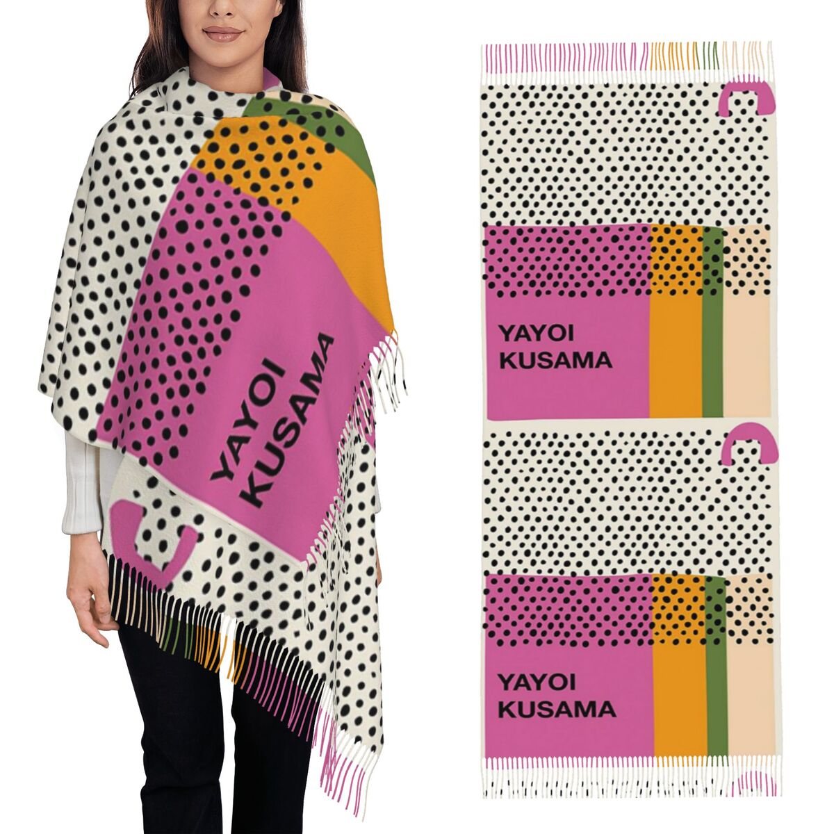 Infinity Scarf Knit - Luxury Yayoi Kusama Infinity Dots Scarf