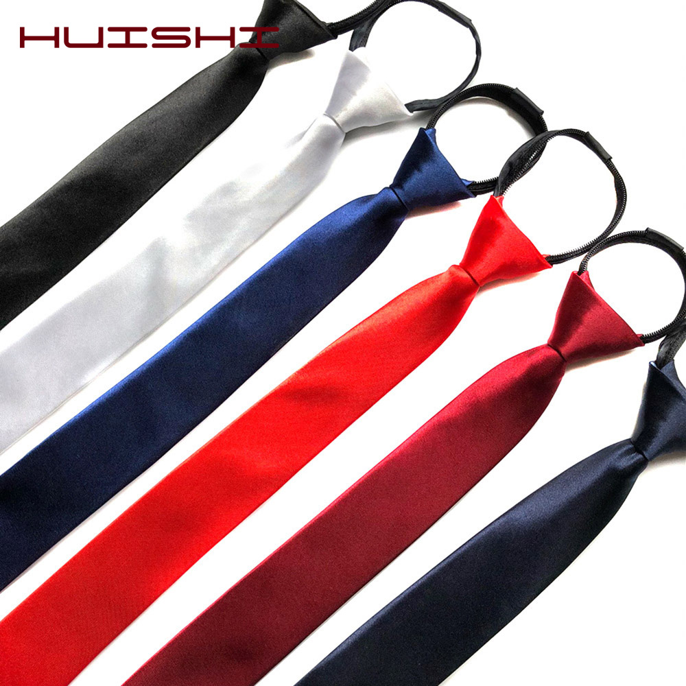 Skinny Tie Men - HUISHI Pre-tied Zipper Tie Neck Mens