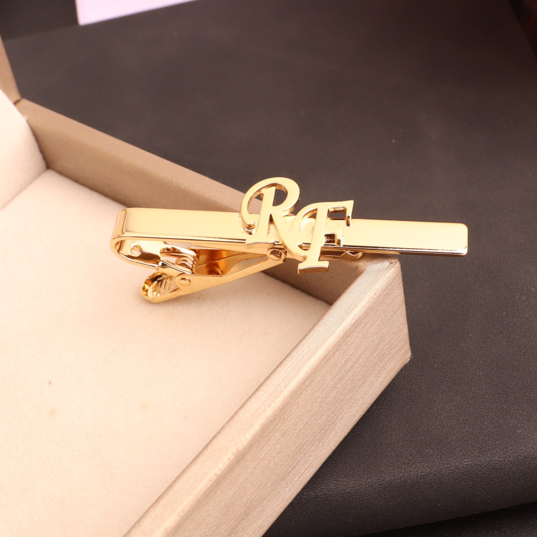 Tie Clip Silver - Custom Initial Tie Clip for Groom