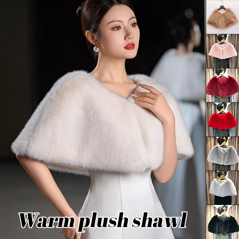 Stole Wedding Shawl - Women Winter Faux Fur Shawl Elegant