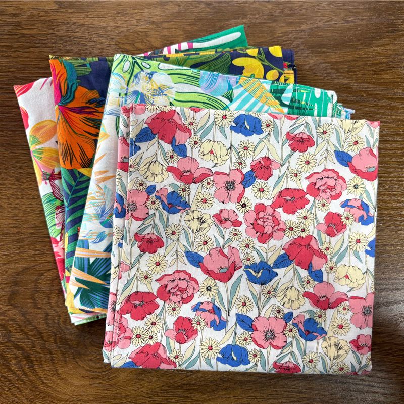 Bandana Cotton - 70cm Bandana Leaves Flowers Prints Hair