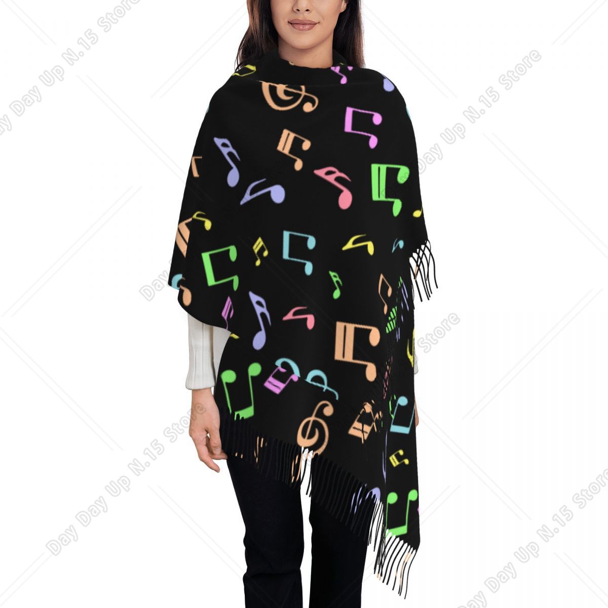 Cute And Colorful Music Notes  - Pashmina Wrap Large ulasan dan harga