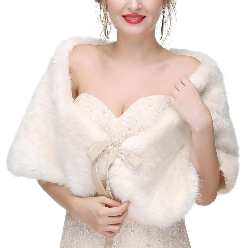 652F Sophisticated Faux Furs S - Stole Wedding Shawl ulasan dan harga