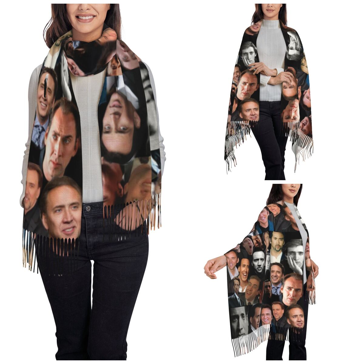 Nicolas Cage Colllage Shawl Wr - Pashmina Wrap Large ulasan dan harga