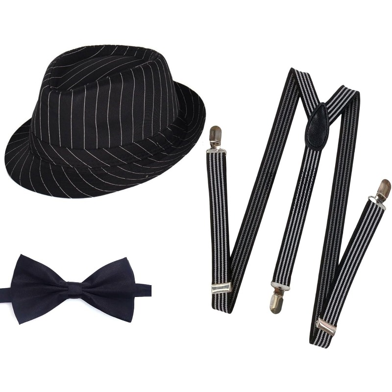 1920s Mens Costume Fedora Hat  - Bow Tie Pre Tied ulasan dan harga