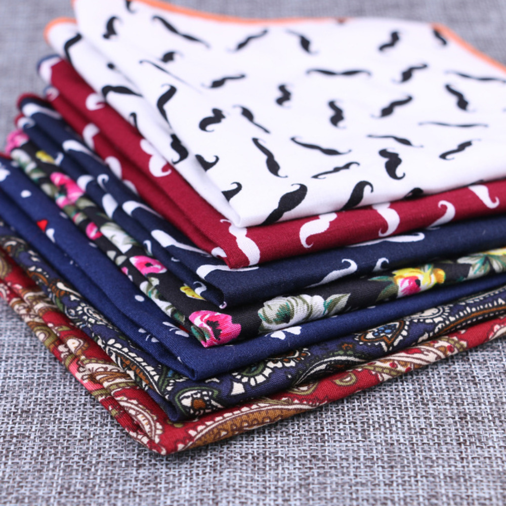 Fashion Cotton Pocket Square F - Handkerchief Cotton Men ulasan dan harga