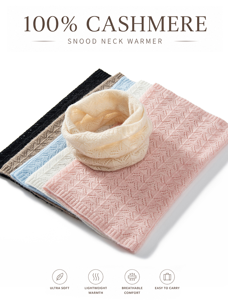 Womens 100% Cashmere Fan Point - Infinity Scarf Knit ulasan dan harga