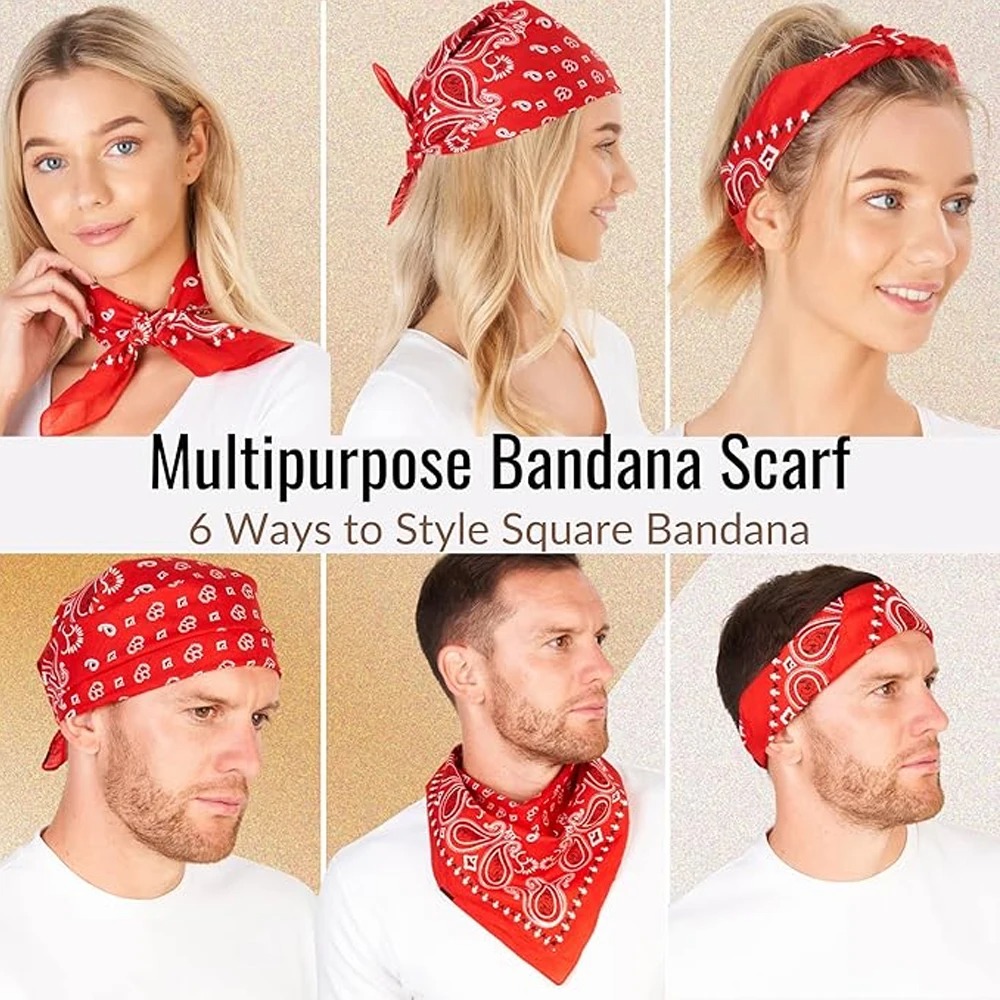 Unisex Men Women Bandana Hairb - Handkerchief Cotton Men ulasan dan harga