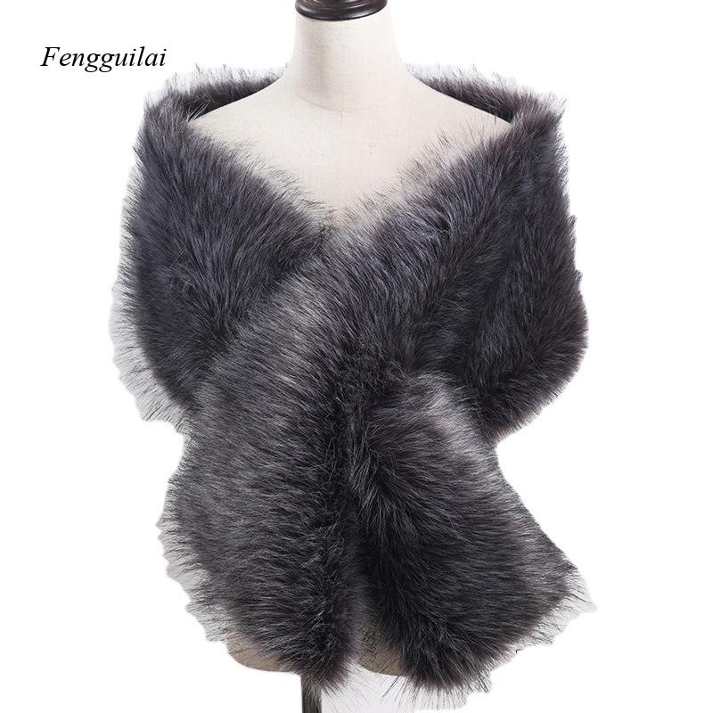 Women's White Faux Fur Shawl B - Stole Wedding Shawl ulasan dan harga