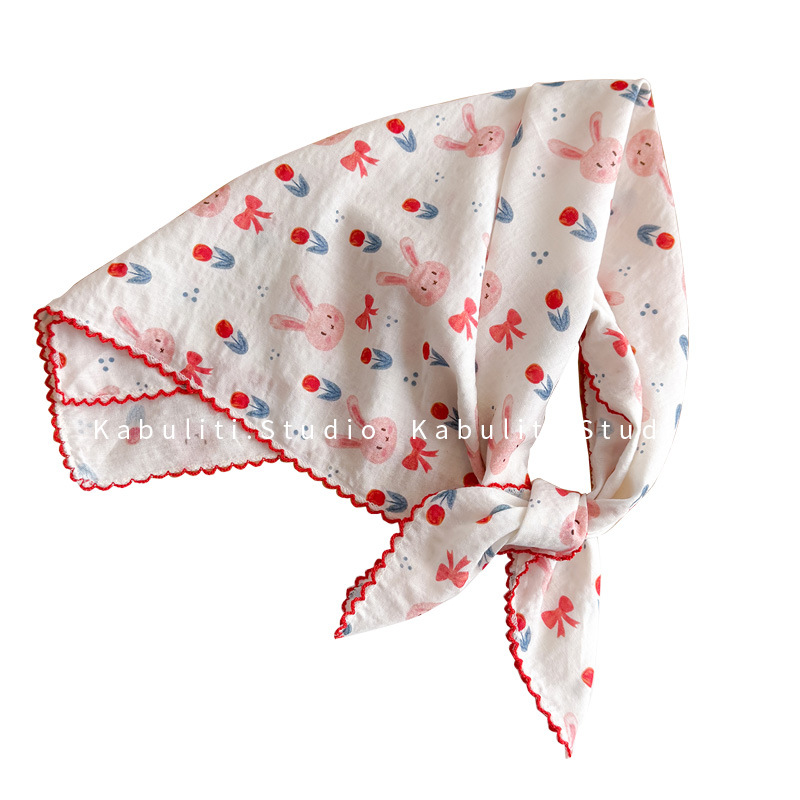 Cotton Linen Square Scarf  58  - Ascot Neck Scarf ulasan dan harga