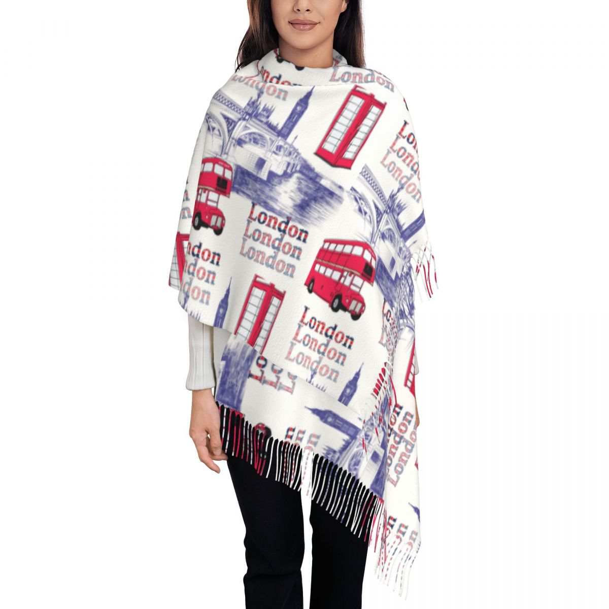 London England Scenes Shawls W - Pashmina Wrap Large ulasan dan harga