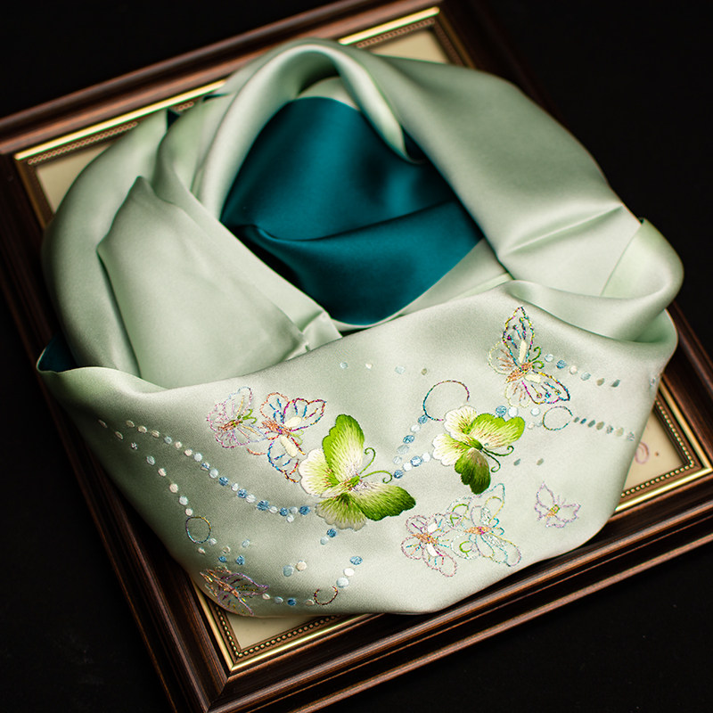 Pure Silk Suzhou Embroidery Sc - Silk Neck Scarf ulasan dan harga