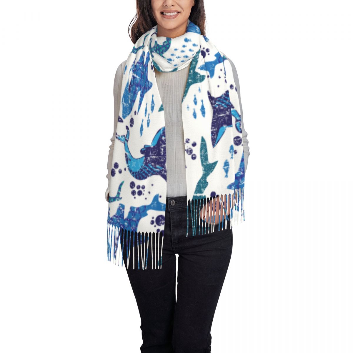 Shark Underwater World Ocean S - Pashmina Wrap Large ulasan dan harga