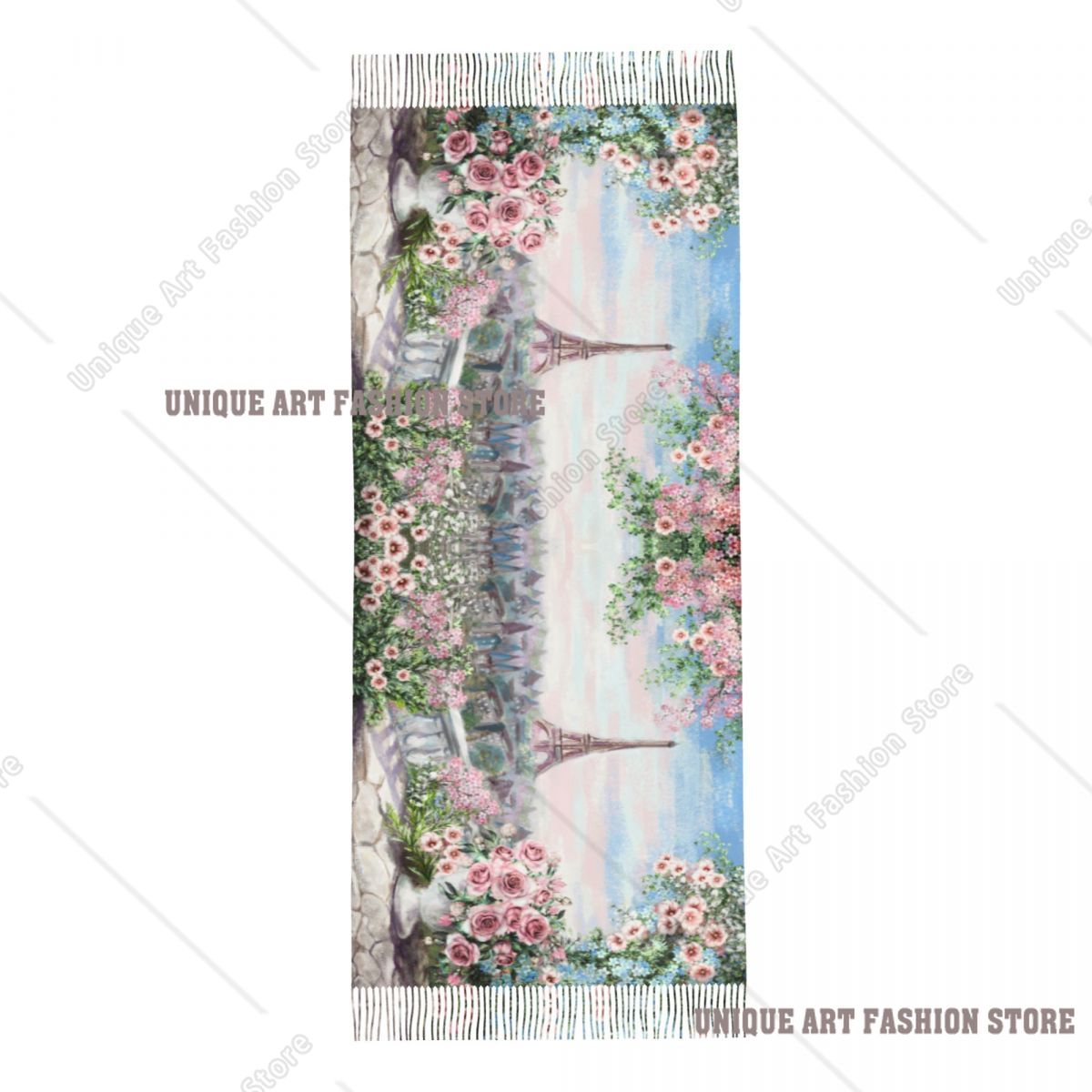 Oil Painting France Paris Eiff - Pashmina Wrap Large ulasan dan harga