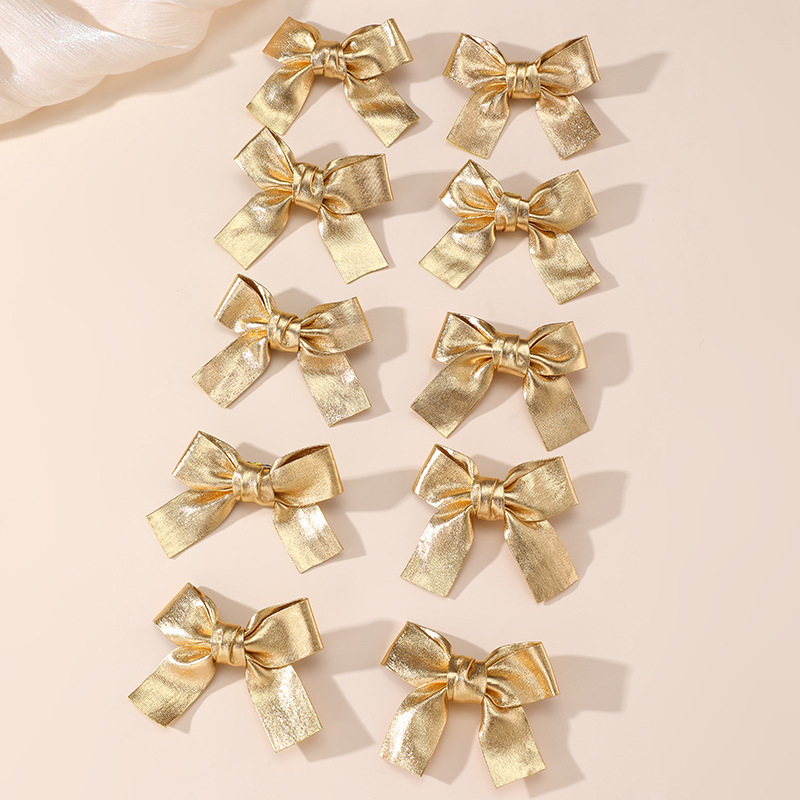 Gold and Silver Bow Hair Clips - Tie Clip Silver ulasan dan harga