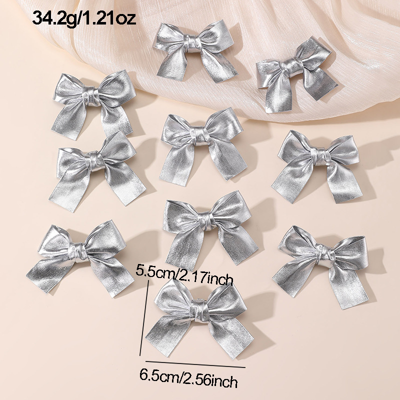 Gold and Silver Bow Hair Clips - Tie Clip Silver ulasan dan harga