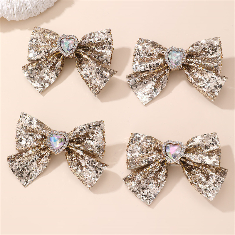 Gold and Silver Bow Hair Clips - Tie Clip Silver ulasan dan harga