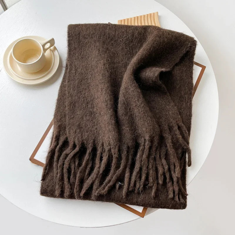 Scarf Lady Autumn Winter Solid - Muffler Men Wool ulasan dan harga