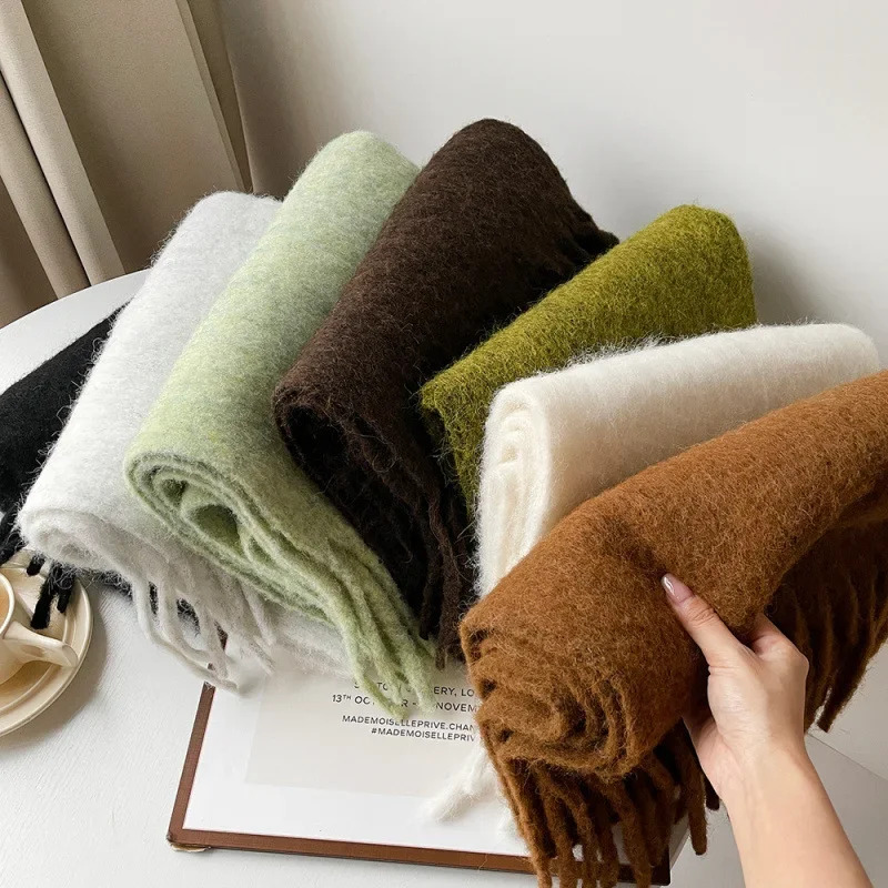 Scarf Lady Autumn Winter Solid - Muffler Men Wool ulasan dan harga