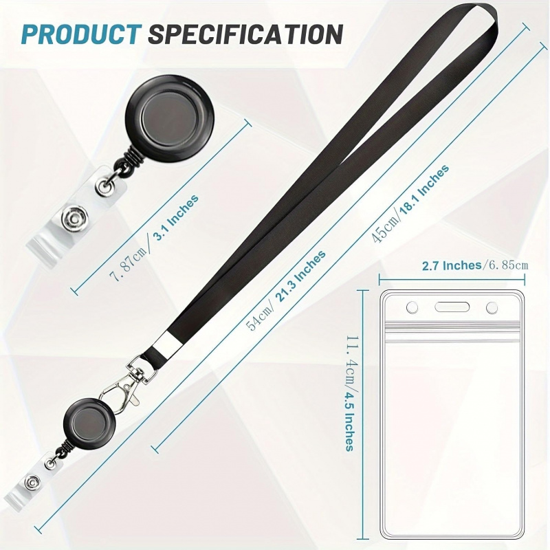 4PCS Lanyard Black Retractable - Lanyard Badge Holder ulasan dan harga