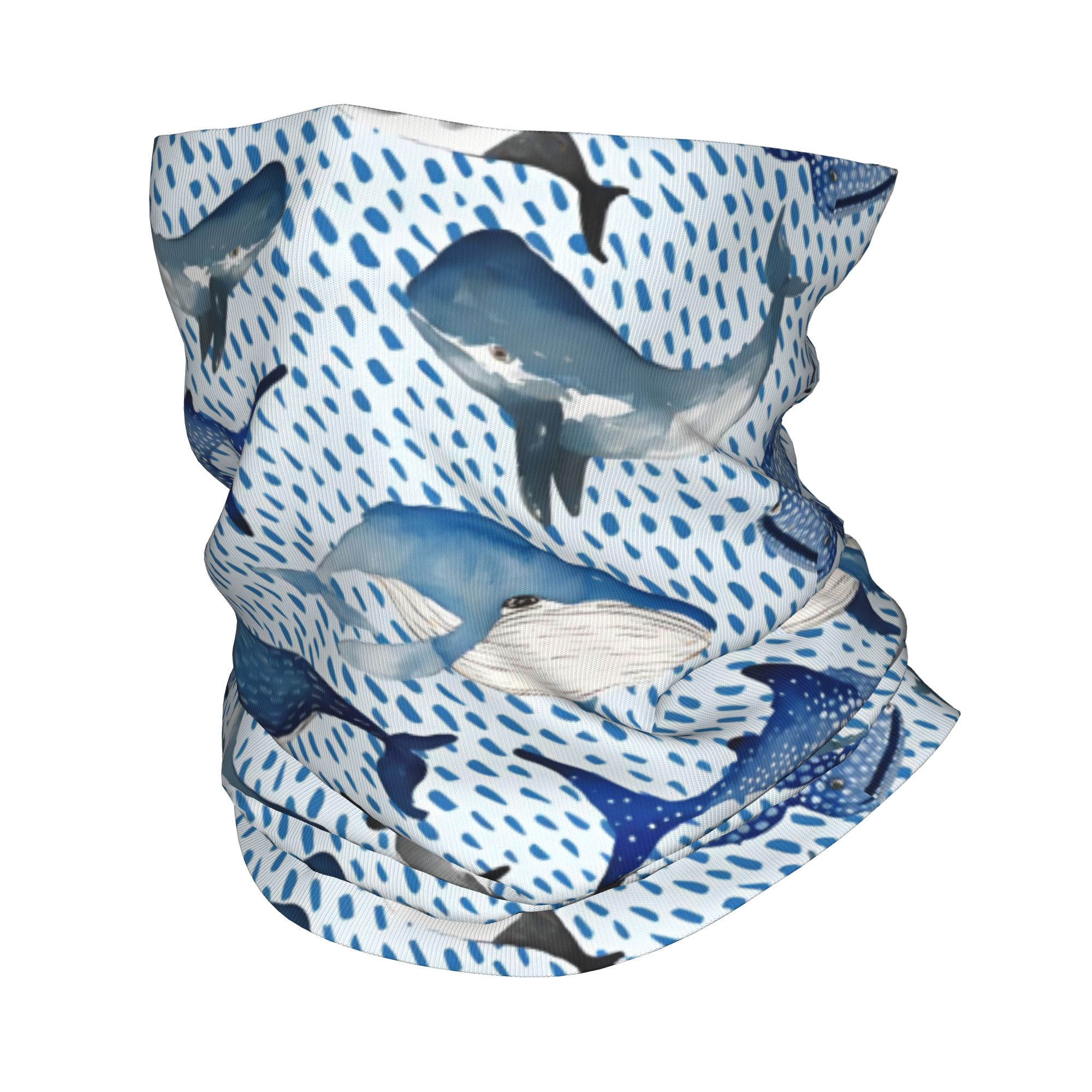 Custom Blue Watercolour Shark  - Neck Warmer Tube ulasan dan harga