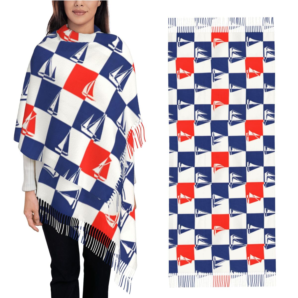 Sailing Ship Ocean Scarf Fall  - Pashmina Wrap Large ulasan dan harga