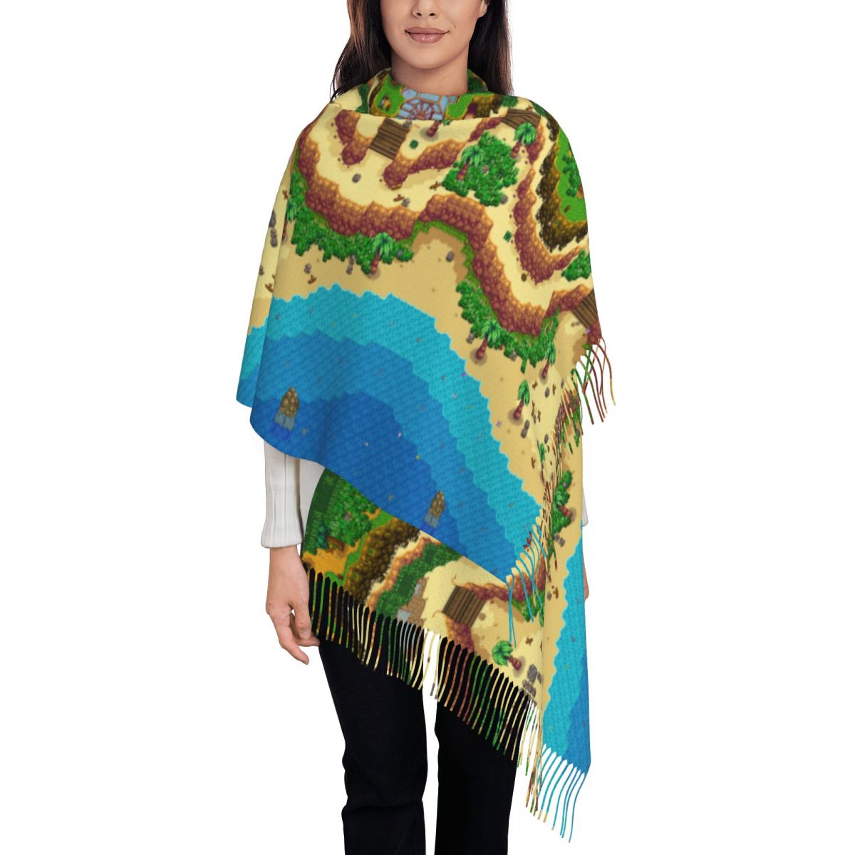 Stardew Valley Map Scarf for W - Pashmina Wrap Large ulasan dan harga