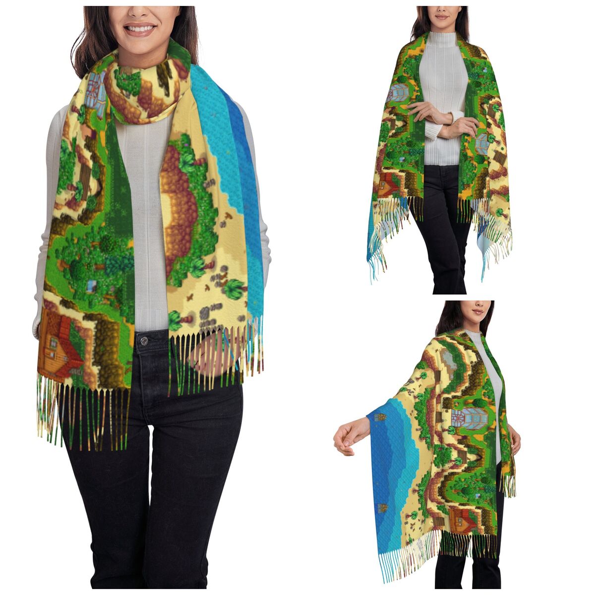 Stardew Valley Map Scarf for W - Pashmina Wrap Large ulasan dan harga