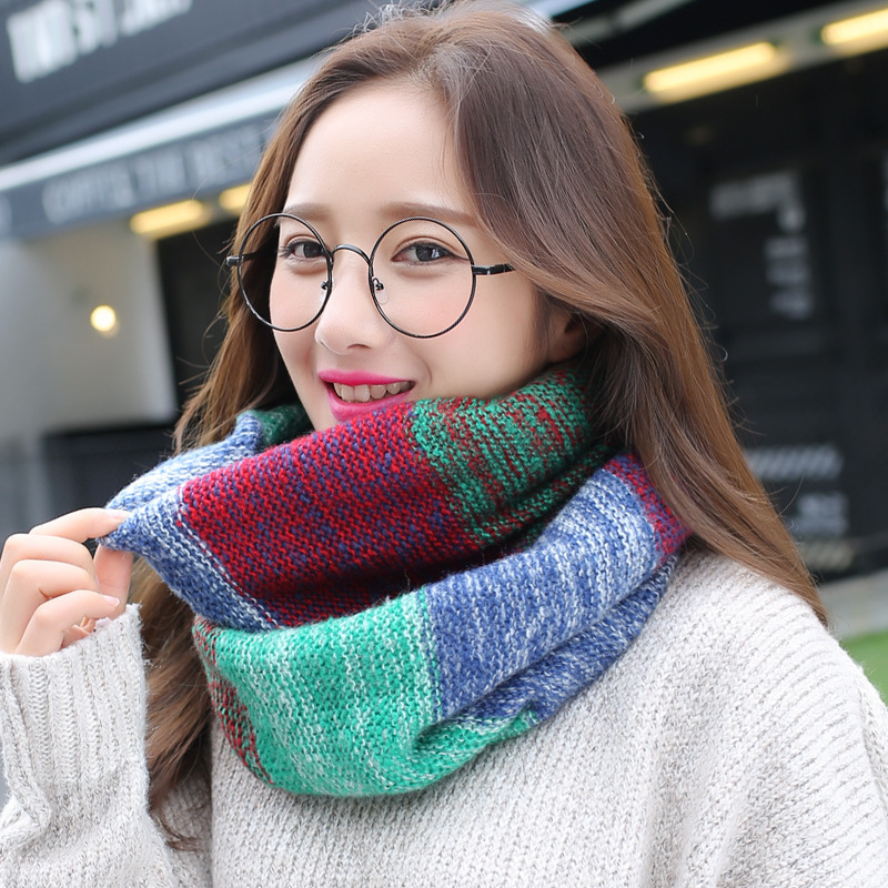 Rainbow Knitted Infinity Scarv - Infinity Scarf Knit ulasan dan harga