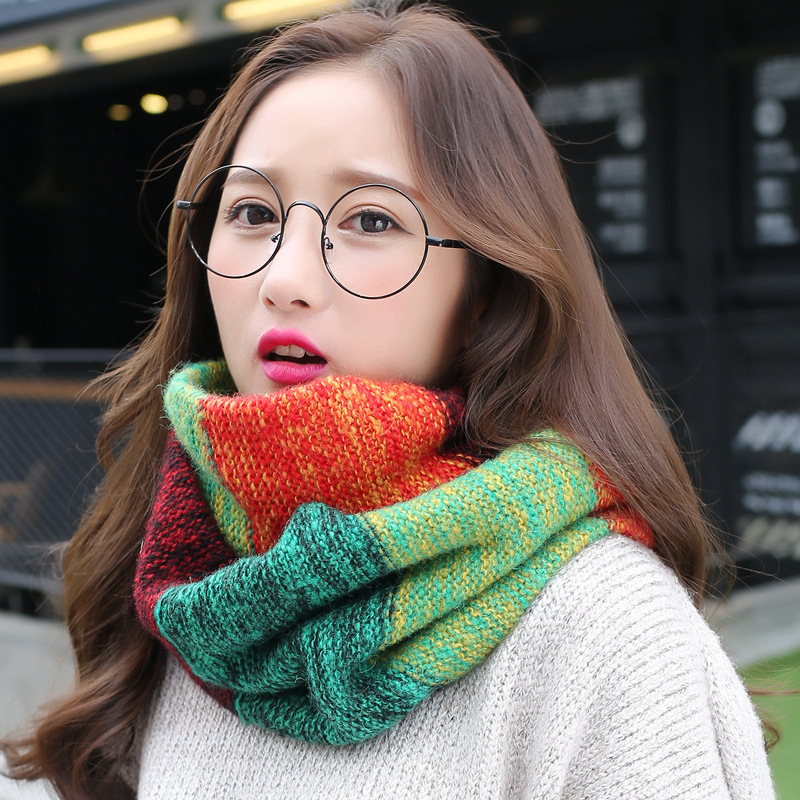 Rainbow Knitted Infinity Scarv - Infinity Scarf Knit ulasan dan harga