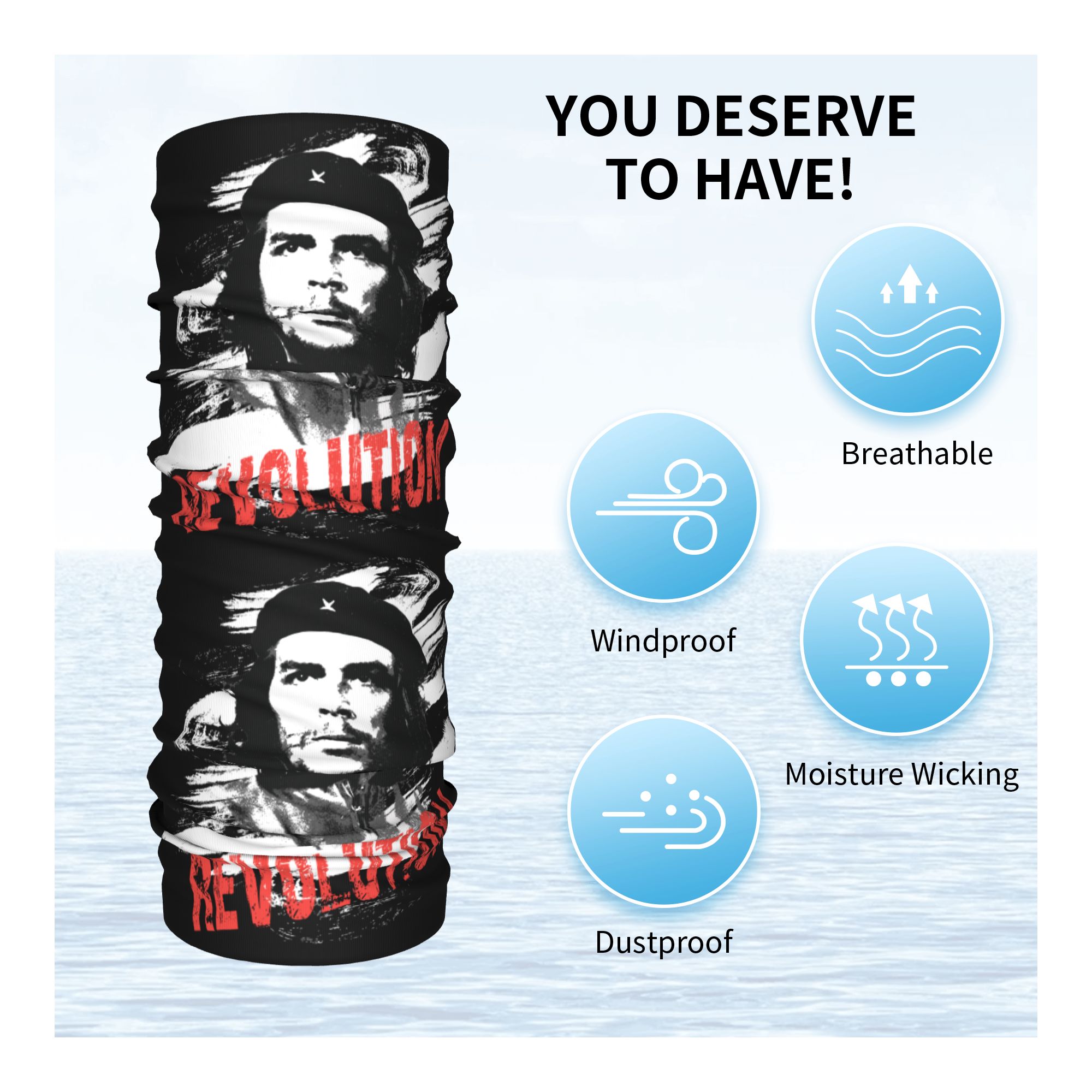 Custom Che Guevara Revolution  - Neck Warmer Tube ulasan dan harga