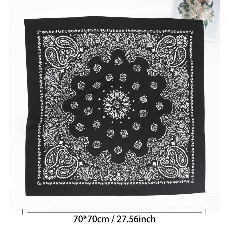 70*70cm Unisex Women 100% Cott - Bandana Cotton ulasan dan harga