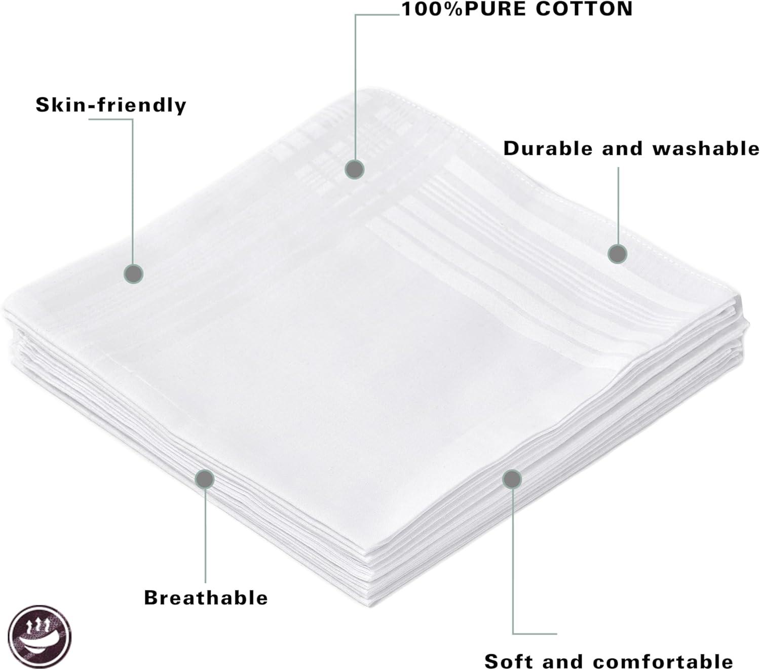 Men's Pure White 100% Cotton H - Handkerchief Cotton Men ulasan dan harga