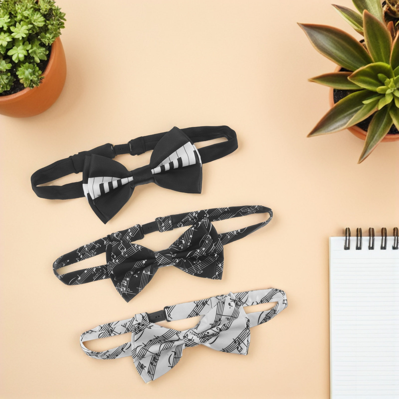3Pcs Music Note Bow Tie Set Pr - Bow Tie Pre Tied ulasan dan harga