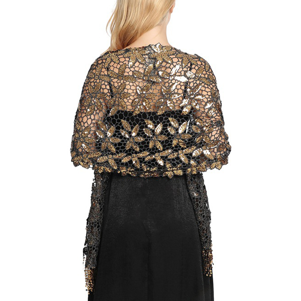 Bridal Wedding Hollow Sequin L - Stole Wedding Shawl ulasan dan harga