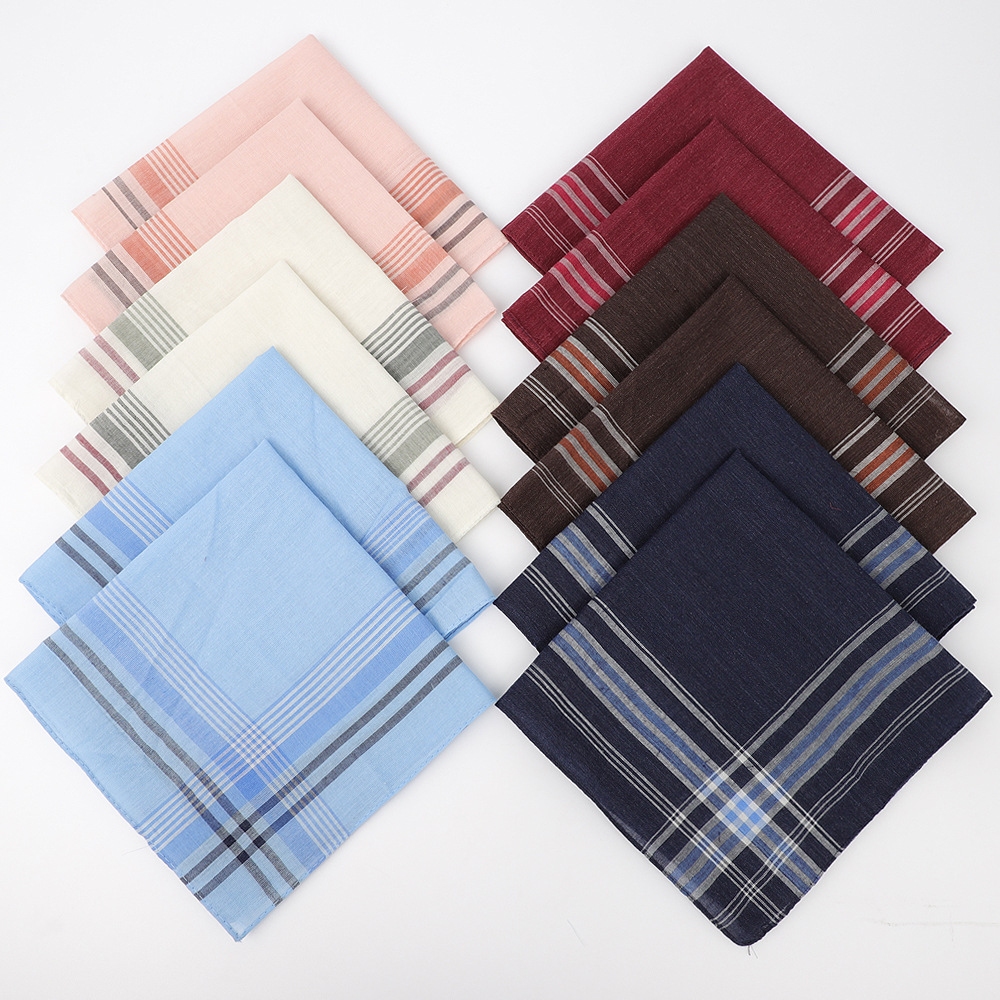 6pcs Men's Mixed Color Plaid S - Handkerchief Cotton Men ulasan dan harga