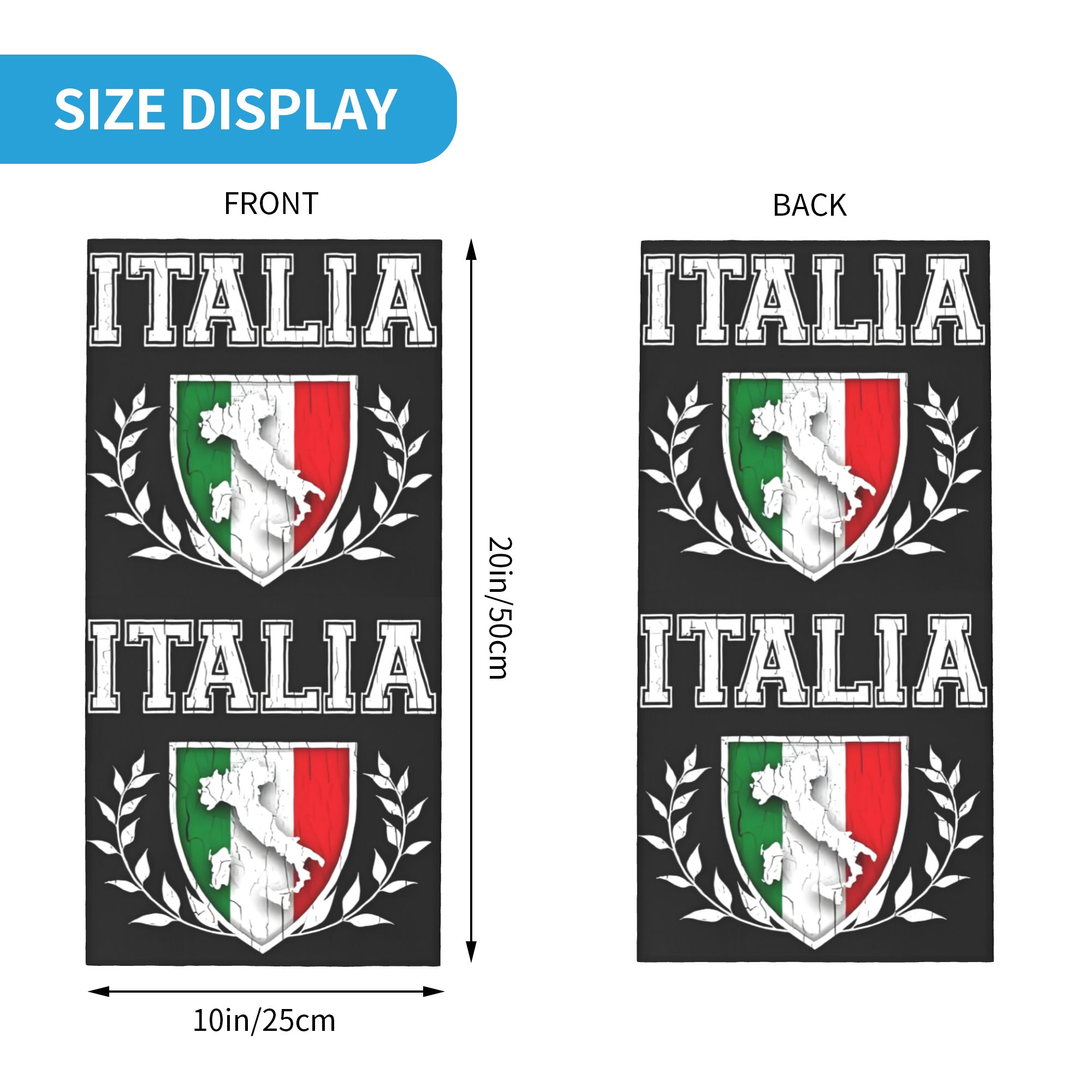 Custom Italy Flag Bandana Neck - Neck Warmer Tube ulasan dan harga