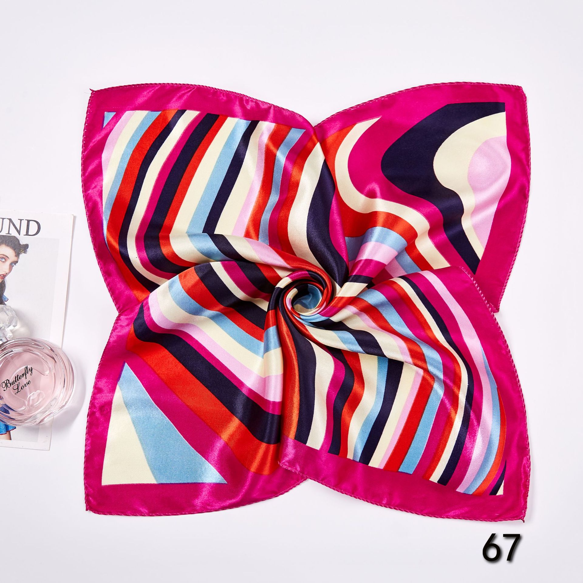 50*50cm Square Silk Scarves Sc - Ascot Neck Scarf ulasan dan harga
