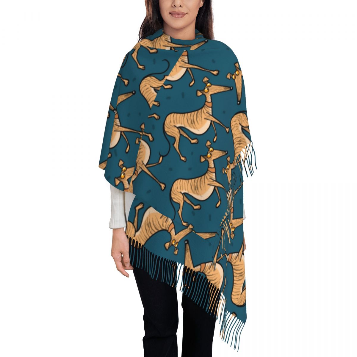 Greyhound Whippet Lurcher Dog  - Pashmina Wrap Large ulasan dan harga