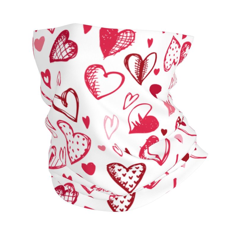 Pink Red Love Hearts Bandana N - Neck Warmer Tube ulasan dan harga
