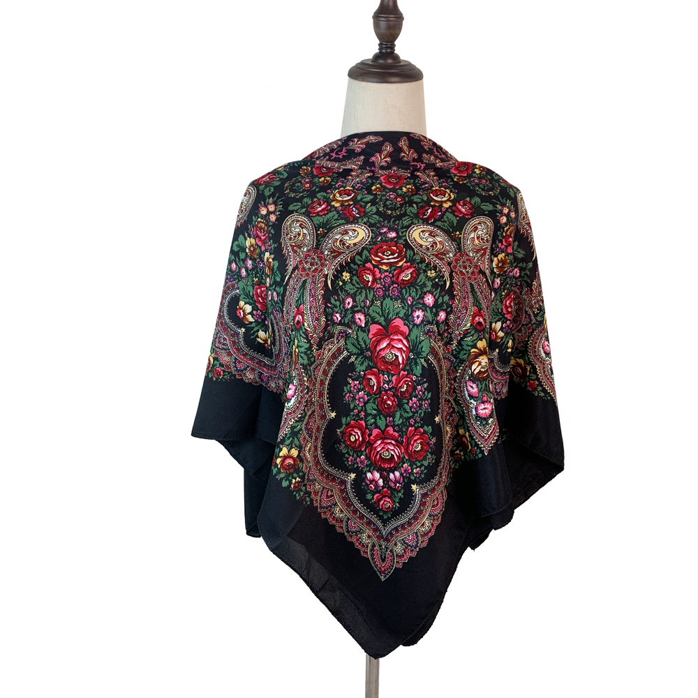 100*100cm Russian Square Scarf - Bandana Cotton ulasan dan harga