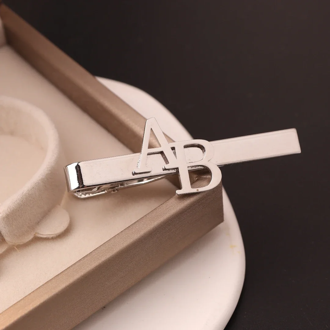 Custom Initial Tie Clip for Gr - Tie Clip Silver ulasan dan harga