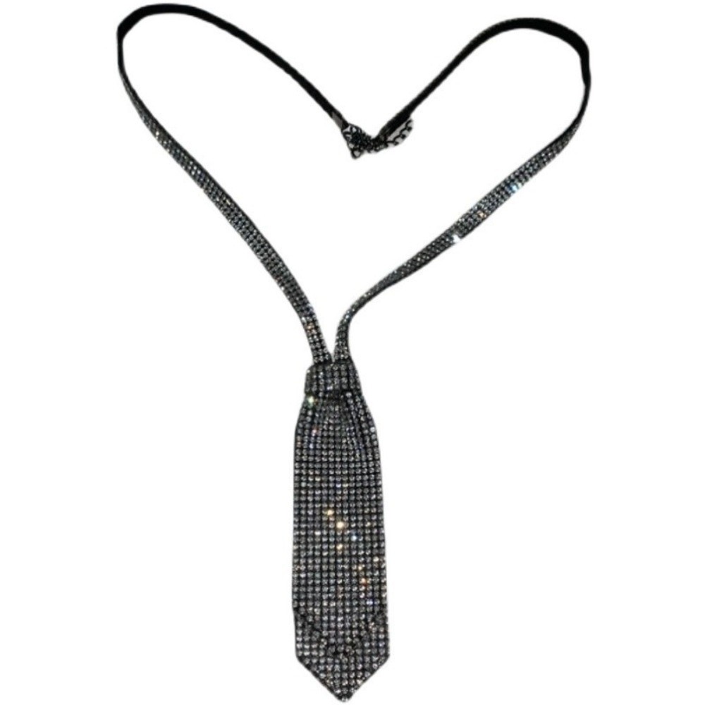 Shiny Rhinestone Double-layer  - Bow Tie Pre Tied ulasan dan harga
