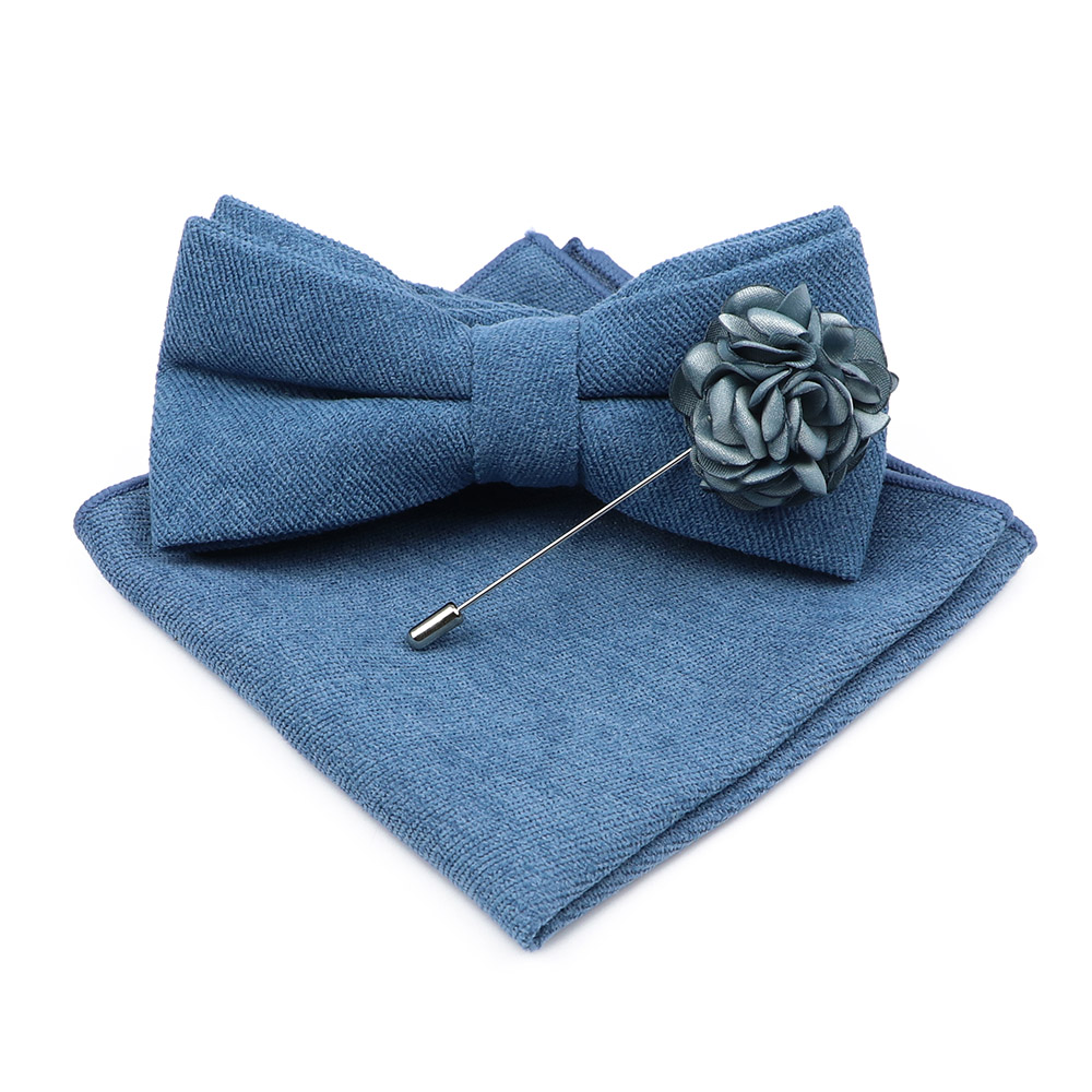 Mens Solid Color Cotton Bowtie - Handkerchief Cotton Men ulasan dan harga