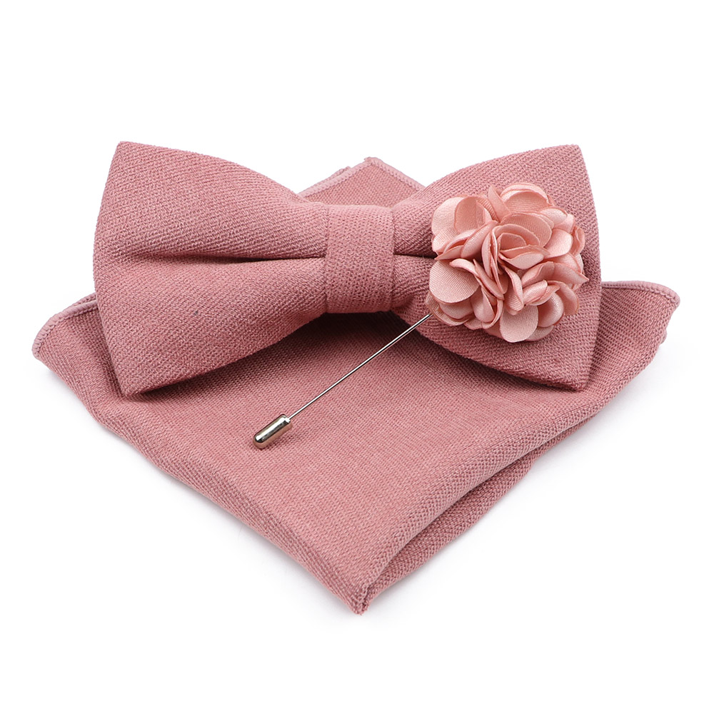 Mens Solid Color Cotton Bowtie - Handkerchief Cotton Men ulasan dan harga