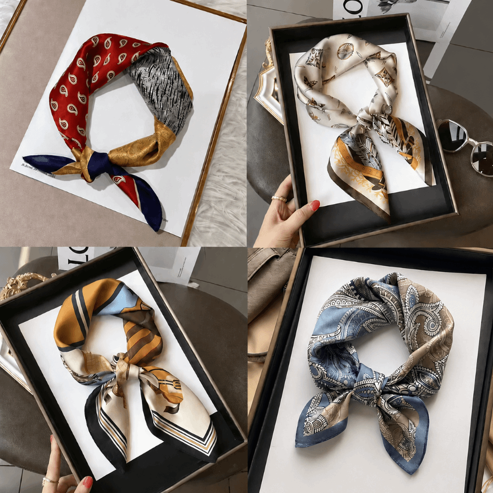 Silk Material Silk Square Scar - Scarf Silk Square ulasan dan harga