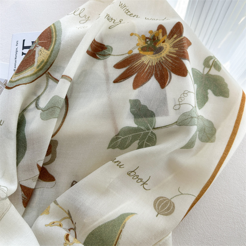 100% Wool Scarf Female Luxury  - Pashmina Wrap Large ulasan dan harga