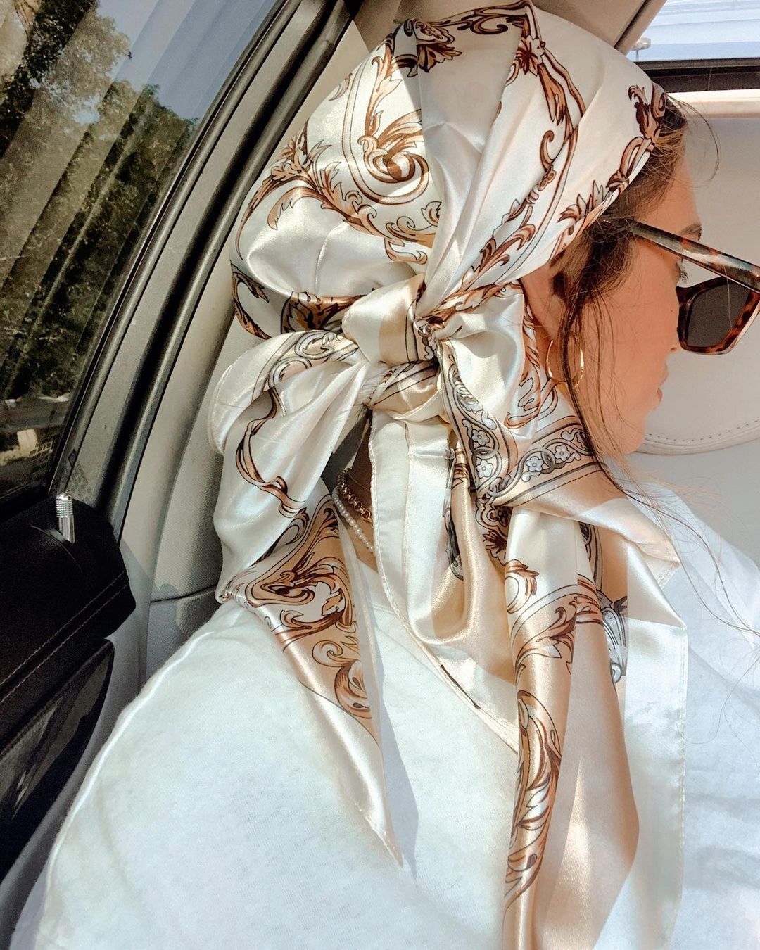 Satin Square Scarf Women Musli - Scarf Silk Square ulasan dan harga
